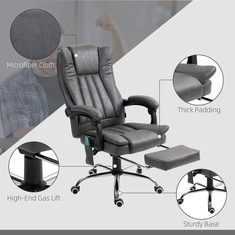 Microfibre Fabric Home And Office Chair 62cm Wide With Footrest - Velmora