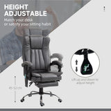 Microfibre Fabric Home And Office Chair 62cm Wide With Footrest - Velmora