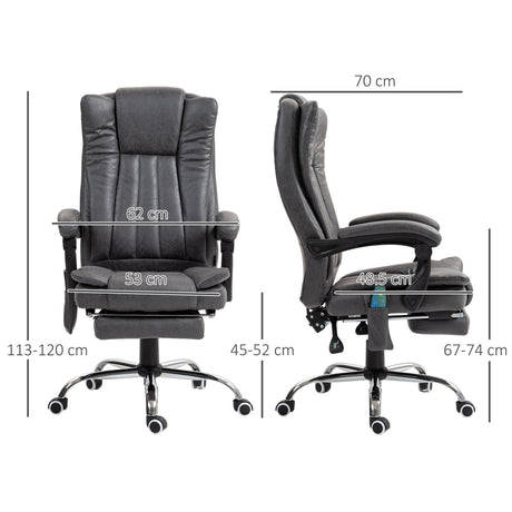 Microfibre Fabric Home And Office Chair 62cm Wide With Footrest - Velmora