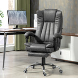 Microfibre Fabric Home And Office Chair 62cm Wide With Footrest - Velmora