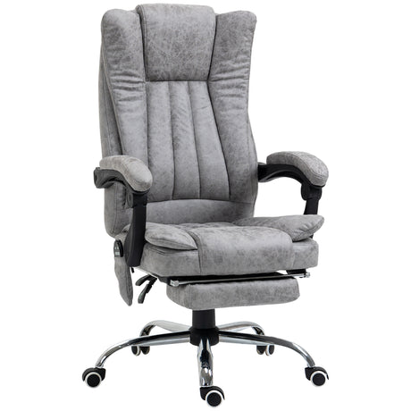 Microfibre Fabric Home And Office Chair 62cm Wide With Footrest - Velmora