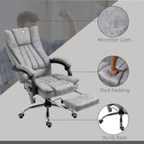 Microfibre Fabric Home And Office Chair 62cm Wide With Footrest - Velmora