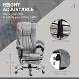 Microfibre Fabric Home And Office Chair 62cm Wide With Footrest - Velmora