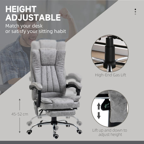 Microfibre Fabric Home And Office Chair 62cm Wide With Footrest - Velmora
