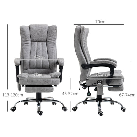 Microfibre Fabric Home And Office Chair 62cm Wide With Footrest - Velmora
