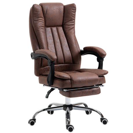 Microfibre Fabric Home And Office Chair 70cm Wide With Footrest - Velmora
