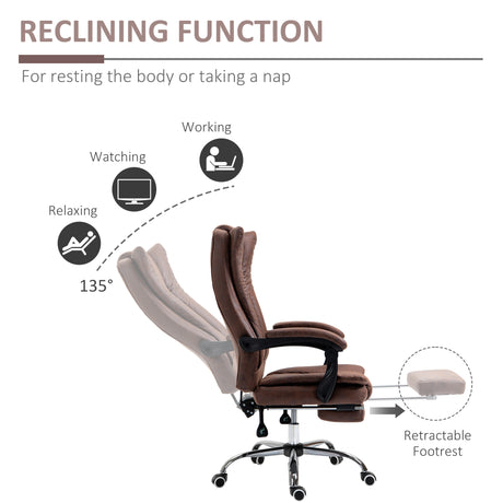 Microfibre Fabric Home And Office Chair 70cm Wide With Footrest - Velmora