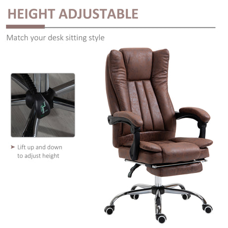 Microfibre Fabric Home And Office Chair 70cm Wide With Footrest - Velmora