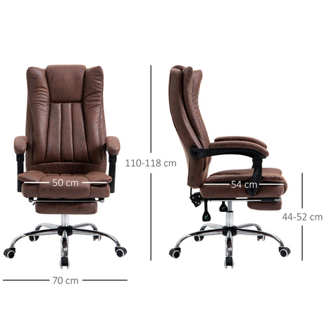 Microfibre Fabric Home And Office Chair 70cm Wide With Footrest - Velmora