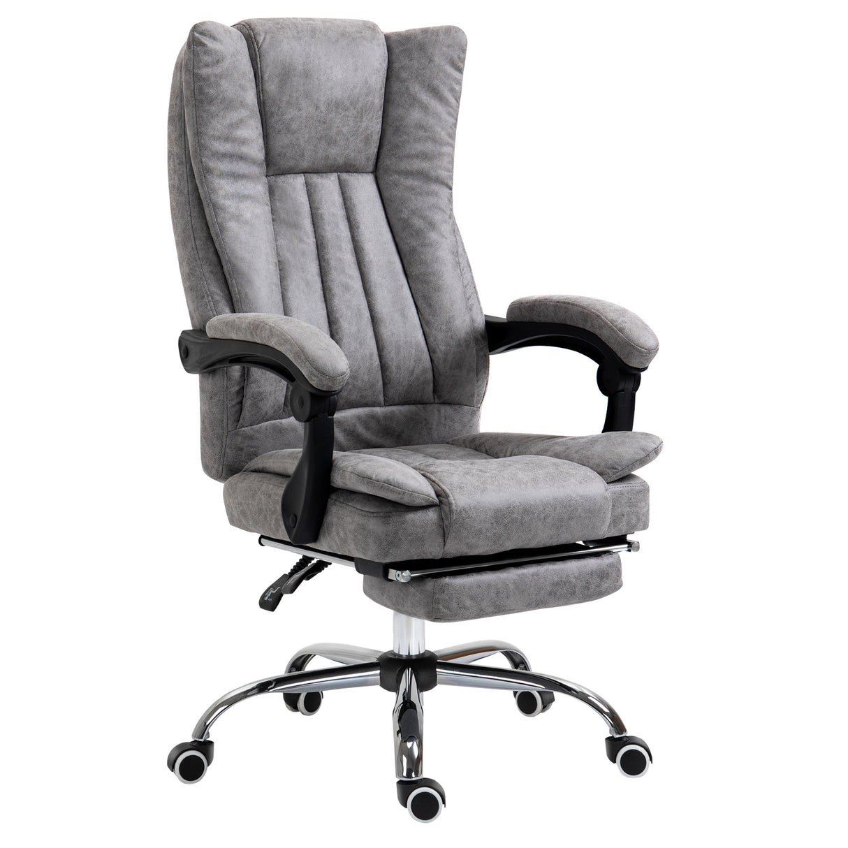 Microfibre Fabric Home And Office Chair 70cm Wide With Footrest - Velmora