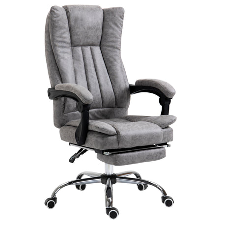 Microfibre Fabric Home And Office Chair 70cm Wide With Footrest - Velmora