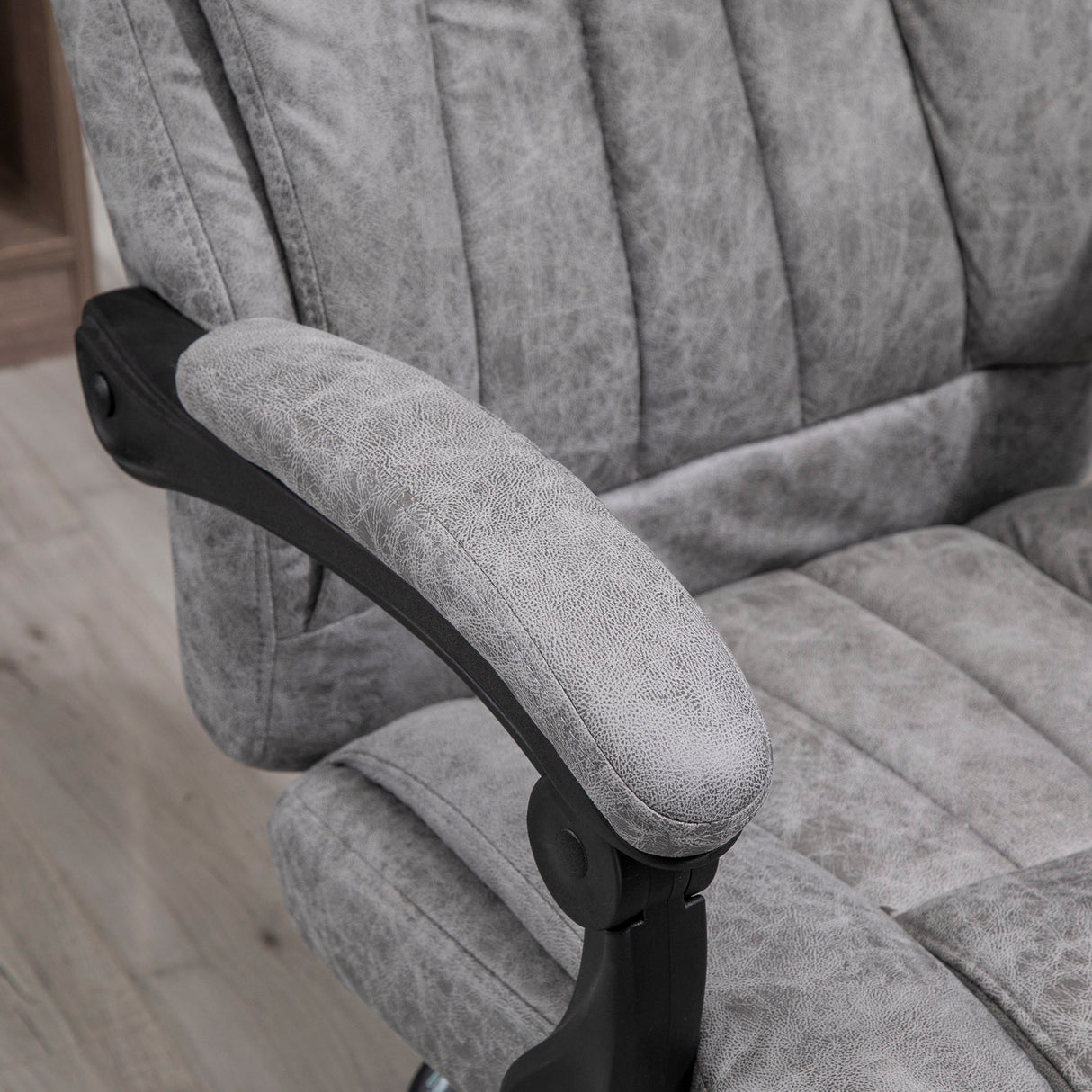 Microfibre Fabric Home And Office Chair 70cm Wide With Footrest - Velmora