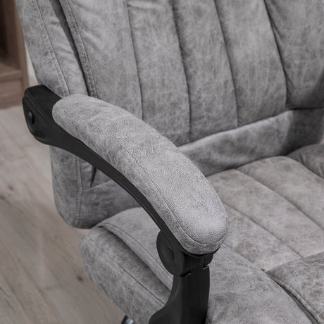 Microfibre Fabric Home And Office Chair 70cm Wide With Footrest - Velmora
