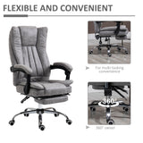 Microfibre Fabric Home And Office Chair 70cm Wide With Footrest - Velmora