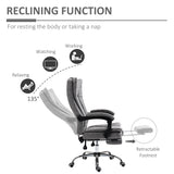 Microfibre Fabric Home And Office Chair 70cm Wide With Footrest - Velmora