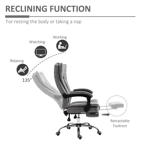 Microfibre Fabric Home And Office Chair 70cm Wide With Footrest - Velmora