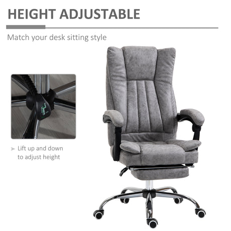 Microfibre Fabric Home And Office Chair 70cm Wide With Footrest - Velmora