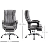 Microfibre Fabric Home And Office Chair 70cm Wide With Footrest - Velmora