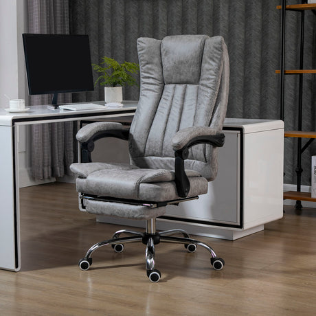 Microfibre Fabric Home And Office Chair 70cm Wide With Footrest - Velmora