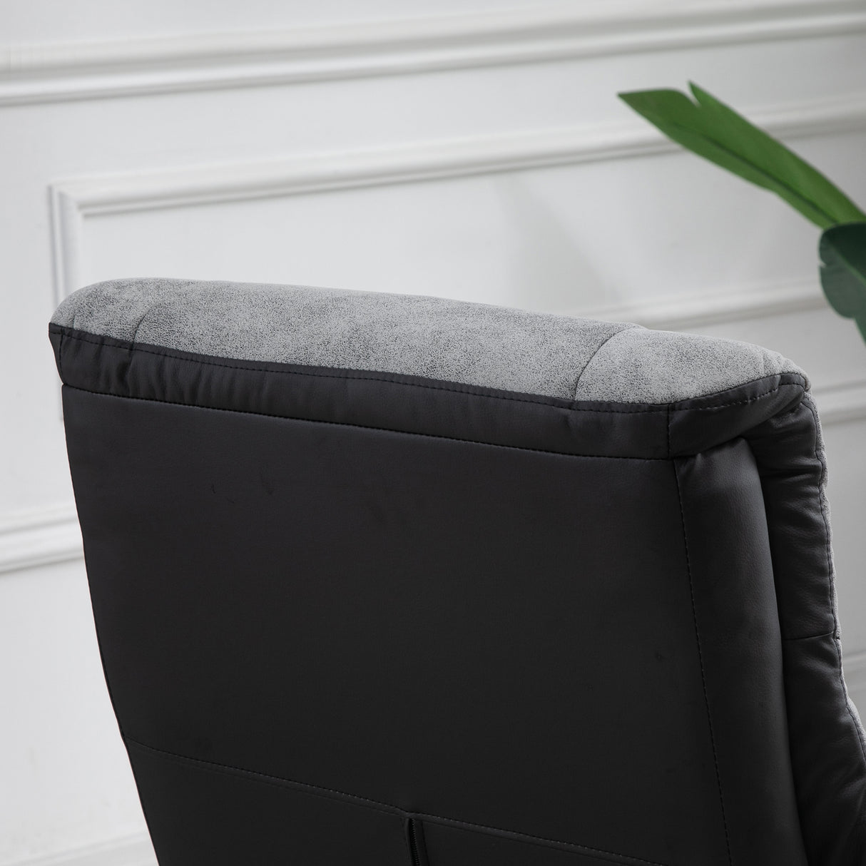 Microfibre Fabric Recliner Chair 78cm Wide With Footstool - Velmora