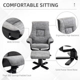 Microfibre Fabric Recliner Chair 78cm Wide With Footstool - Velmora