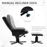 Microfibre Fabric Recliner Chair 78cm Wide With Footstool - Velmora