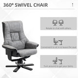 Microfibre Fabric Recliner Chair 78cm Wide With Footstool - Velmora