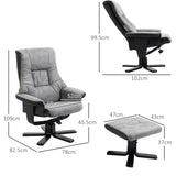 Microfibre Fabric Recliner Chair 78cm Wide With Footstool - Velmora