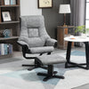 Microfibre Fabric Recliner Chair 78cm Wide With Footstool - Velmora