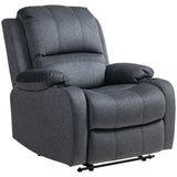 Microfibre Fabric Recliner Chair 87cm Wide With Footrest - Velmora
