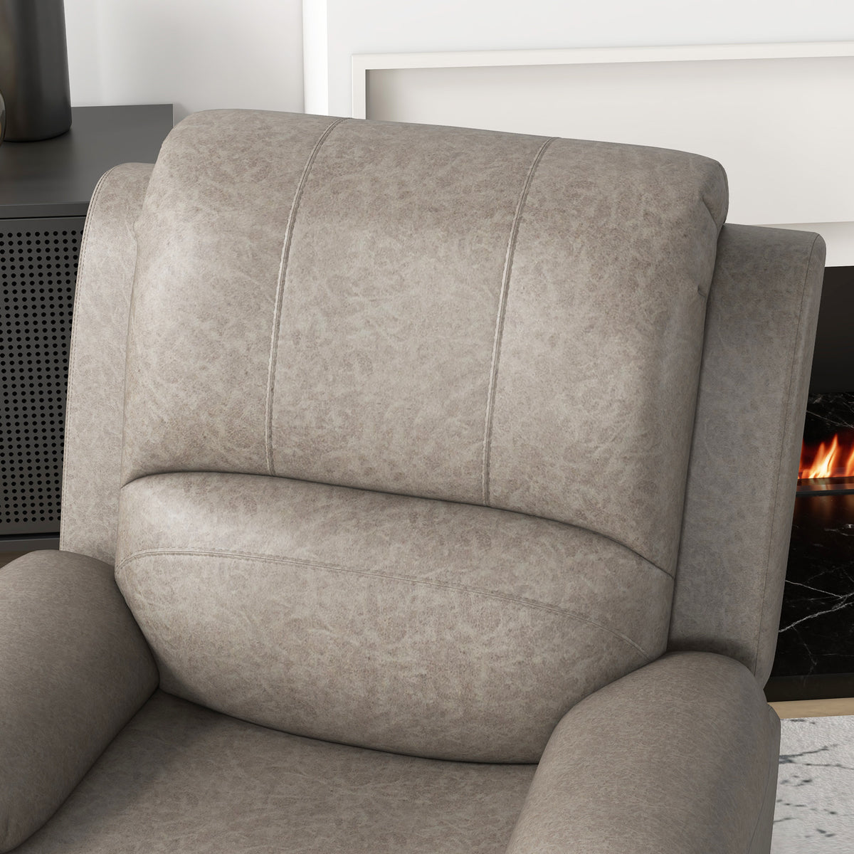 Microfibre Fabric Recliner Chair 87cm Wide With Footrest - Velmora