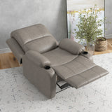 Microfibre Fabric Recliner Chair 87cm Wide With Footrest - Velmora