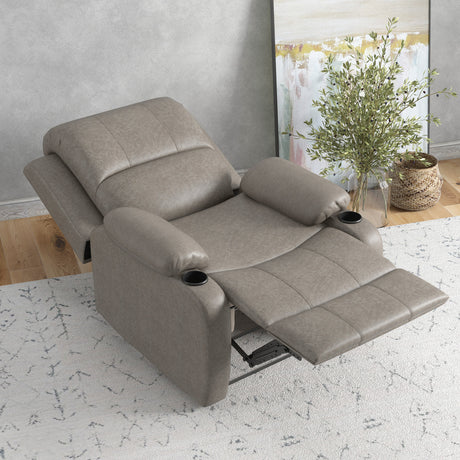 Microfibre Fabric Recliner Chair 87cm Wide With Footrest - Velmora