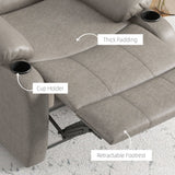 Microfibre Fabric Recliner Chair 87cm Wide With Footrest - Velmora