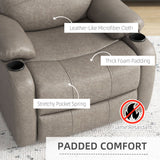 Microfibre Fabric Recliner Chair 87cm Wide With Footrest - Velmora