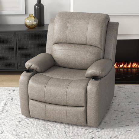 Microfibre Fabric Recliner Chair 87cm Wide With Footrest - Velmora