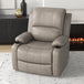 Microfibre Fabric Recliner Chair 87cm Wide With Footrest - Velmora