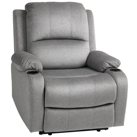 Microfibre Fabric Recliner Chair 87cm Wide With Footrest - Velmora