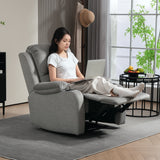 Microfibre Fabric Recliner Chair 87cm Wide With Footrest - Velmora