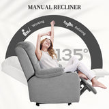 Microfibre Fabric Recliner Chair 87cm Wide With Footrest - Velmora