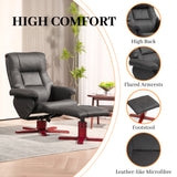 Microfibre Faux Leather Recliner Chair 79cm Wide With Footstool - Velmora