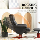 Microfibre Faux Leather Recliner Chair 79cm Wide With Footstool - Velmora