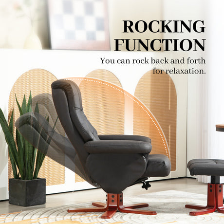 Microfibre Faux Leather Recliner Chair 79cm Wide With Footstool - Velmora