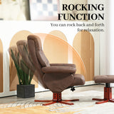 Microfibre Faux Leather Recliner Chair 79cm Wide With Footstool - Velmora