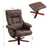 Microfibre Faux Leather Recliner Chair 79cm Wide With Footstool - Velmora