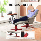 Microfibre Faux Leather Recliner Chair 79cm Wide With Footstool - Velmora
