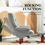 Microfibre Faux Leather Recliner Chair 79cm Wide With Footstool - Velmora