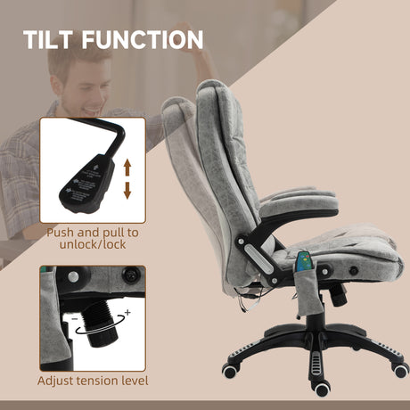Microfibre Home And Office Chair 67cm Wide With Armrest - Velmora