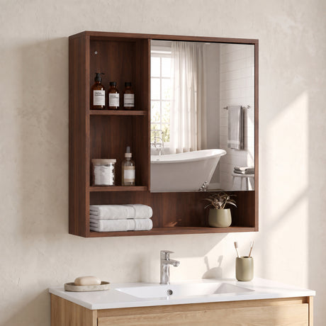 Mirrored Cabinet Bathroom 55.5cm Wide - Velmora