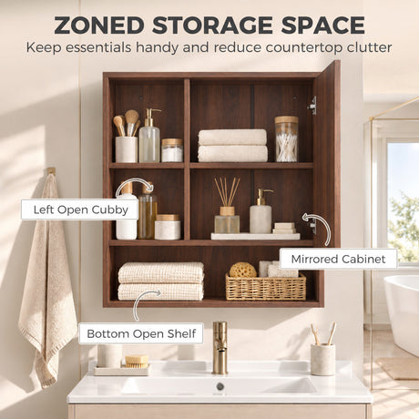 Mirrored Cabinet Bathroom 55.5cm Wide - Velmora
